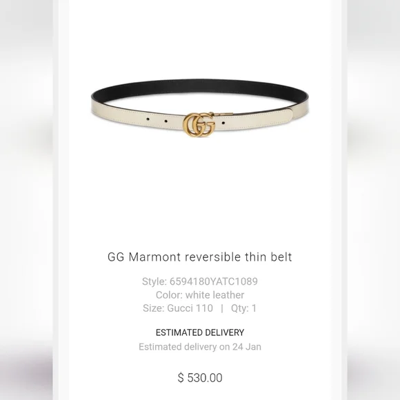 Gucci Marmont Reversible Thin Belt Size 110 - Picture 16 of 16